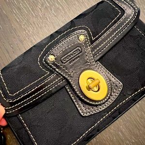 COACH Insignia Black Wristlet - Small